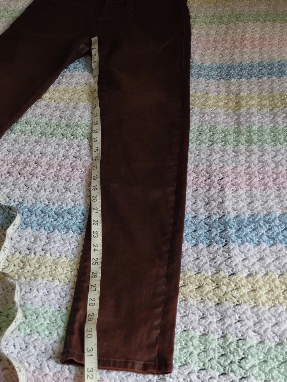 True Religion 28 Dean Tapered Brown Button Fly Coated Jeans